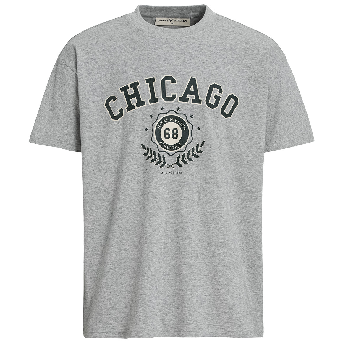Jonas Nielsen Herren T-Shirt mit Print hellgrau