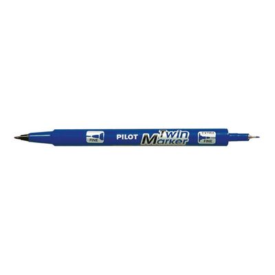 Pilot TWIN MARKER - Marqueur permanent - double pointe fine et extra fine - bleu