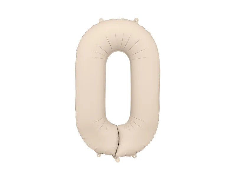0 Jaar Cijfer Ballon Beige Leeg 86cm