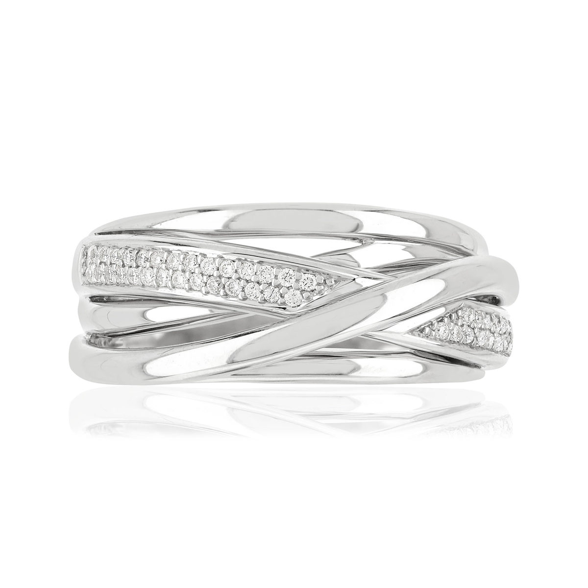 Bague or blanc 750 diamants