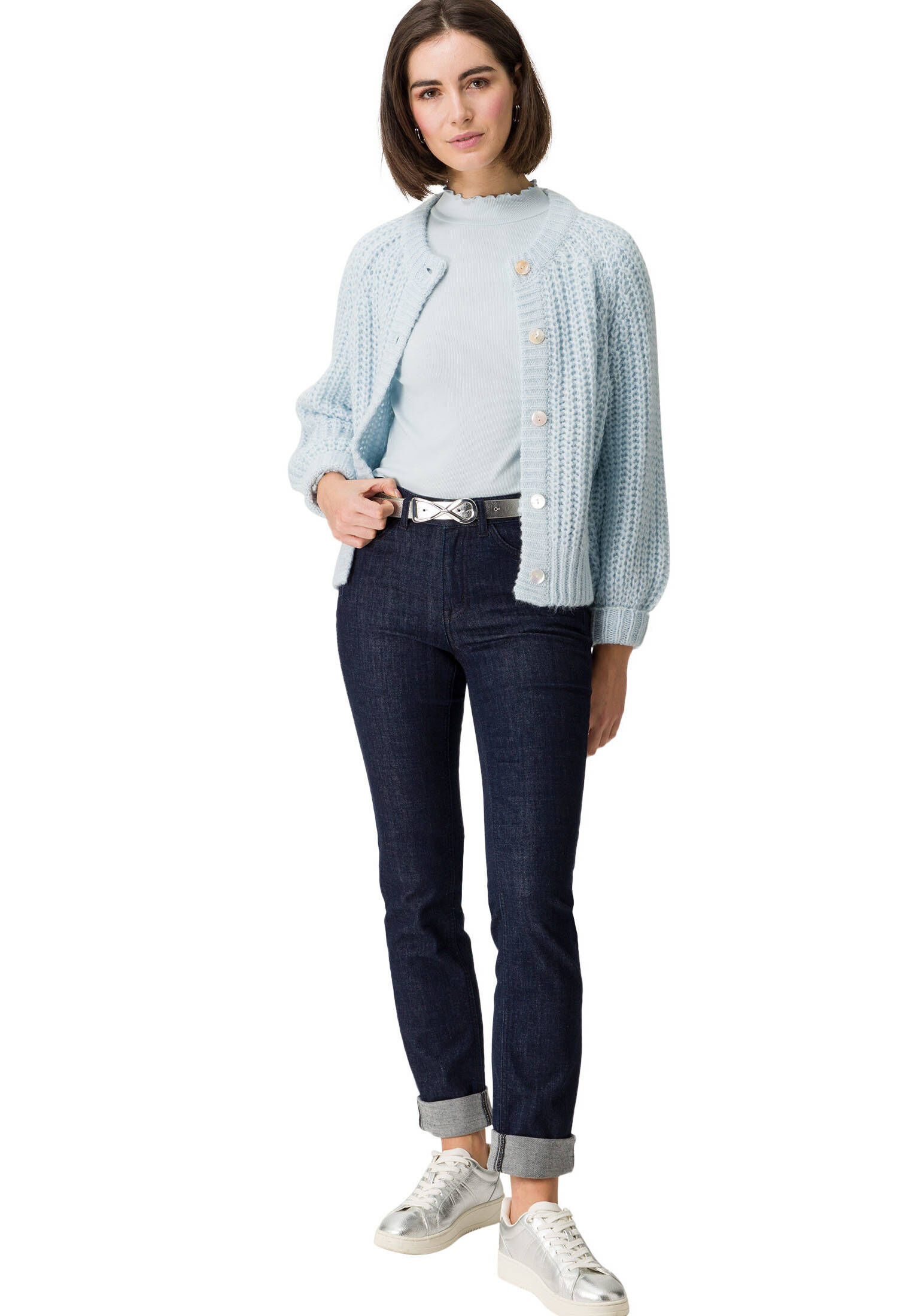zero| Damen Strickjacke mit Knopleiste
