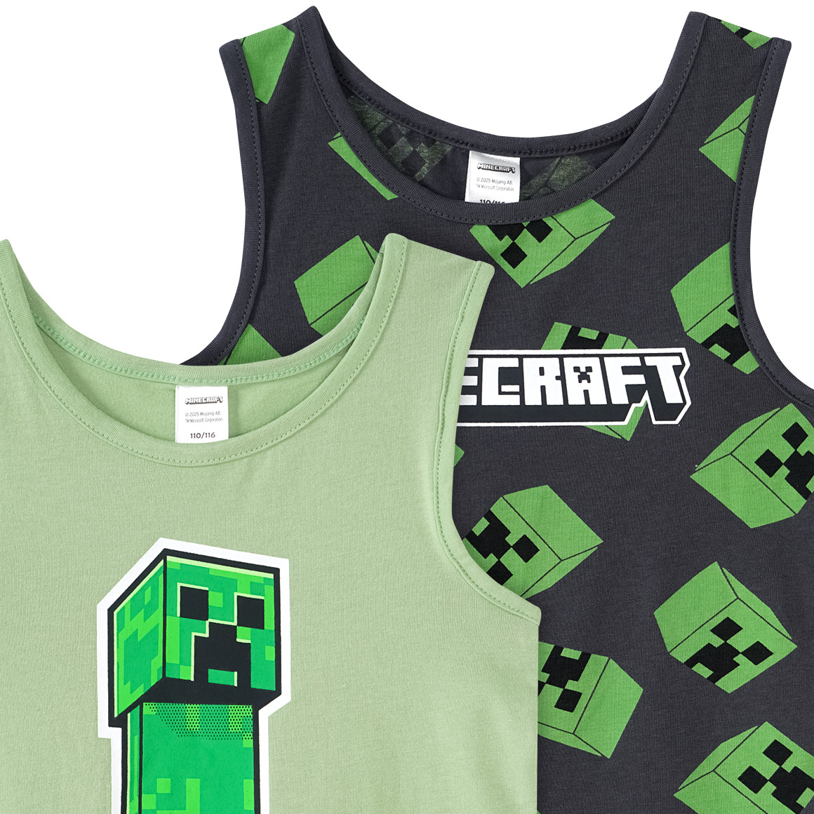 Topolino 2 Minecraft Unterhemden mit Prints dunkelgrau / grün