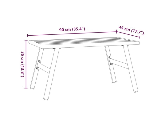 VIDAXL - Table basse de jardin noir 90x45x35 cm acier enduit de poudr...