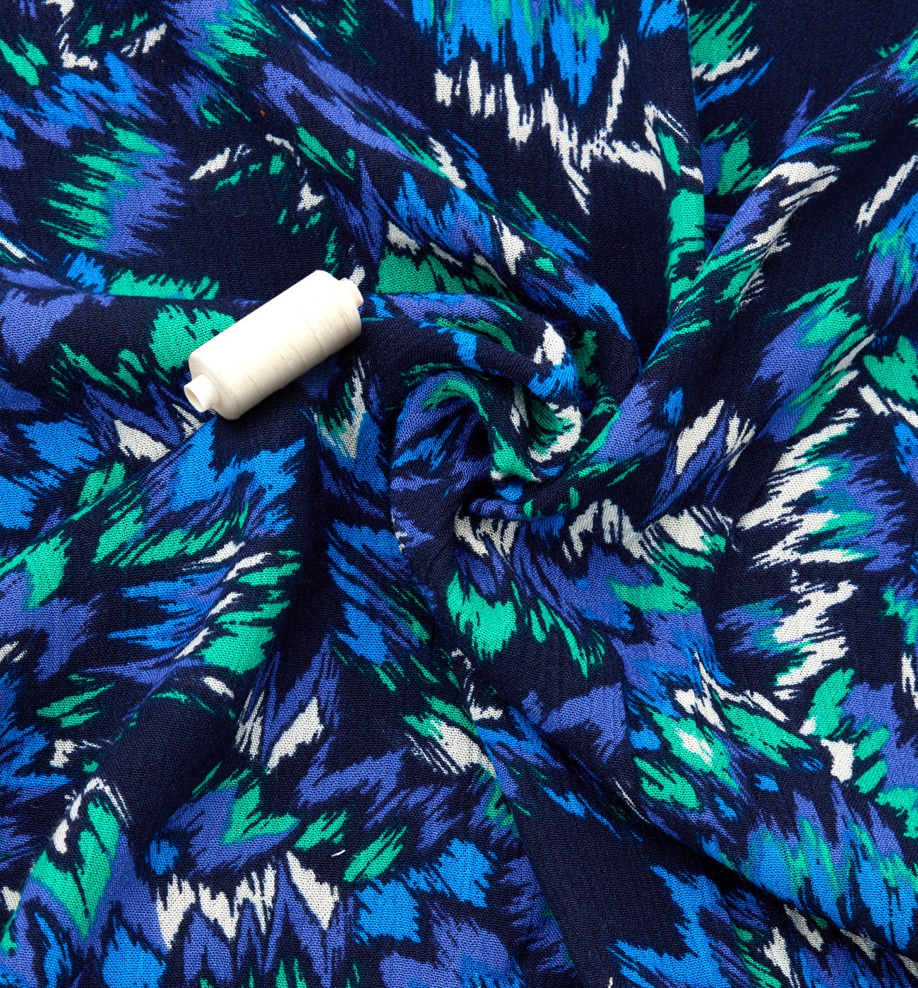 Coupon de 2 m viscose crinkle - Imprimé noir