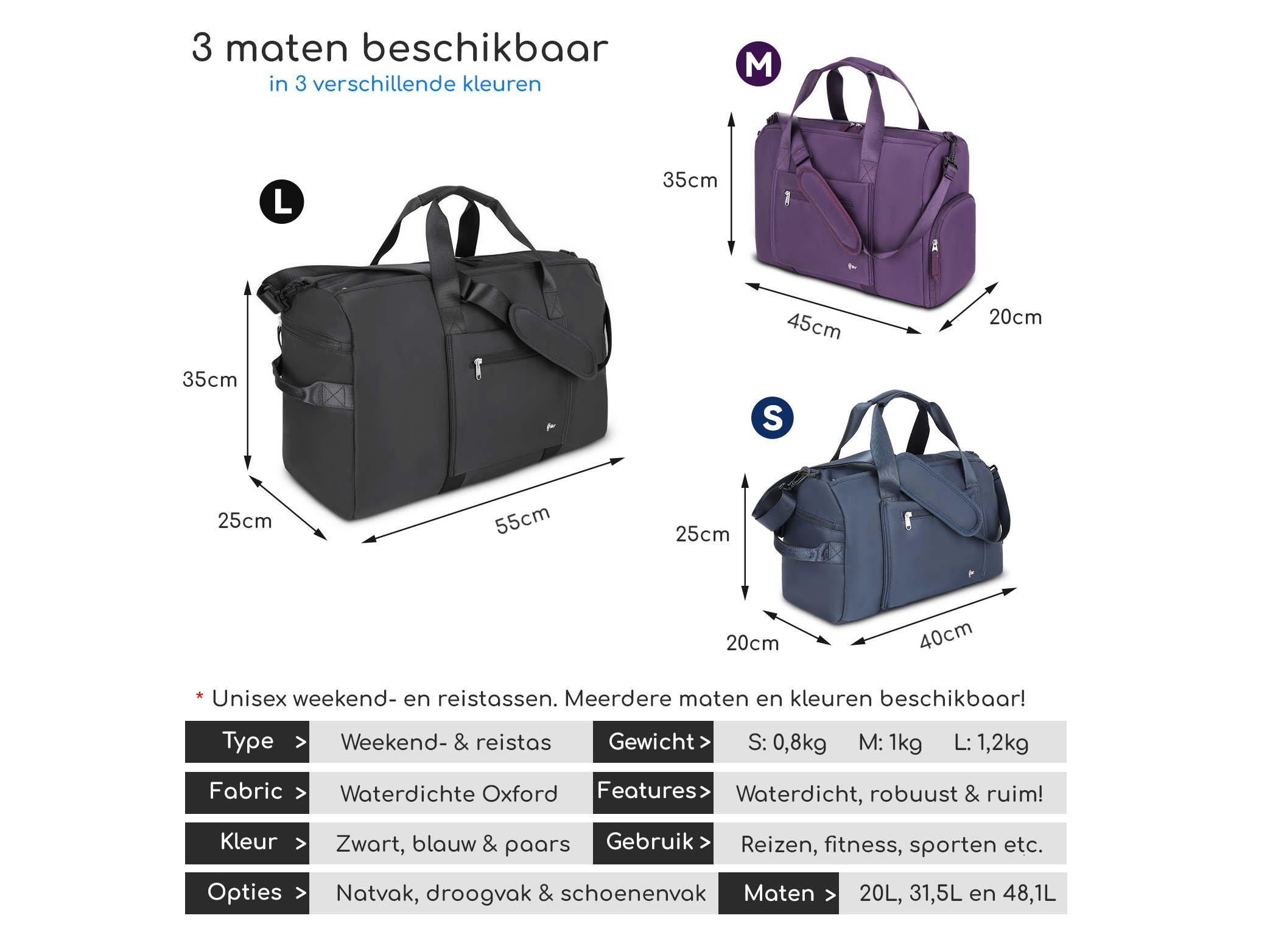 Hikr 55 x 35 x 25 reistas - Purple