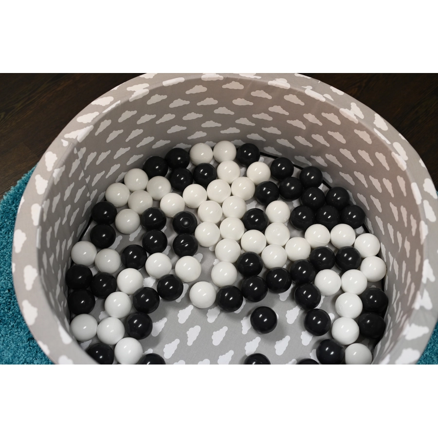 knorr toys® Bällebad soft - Grey white clouds - 100 balls greycreme grau