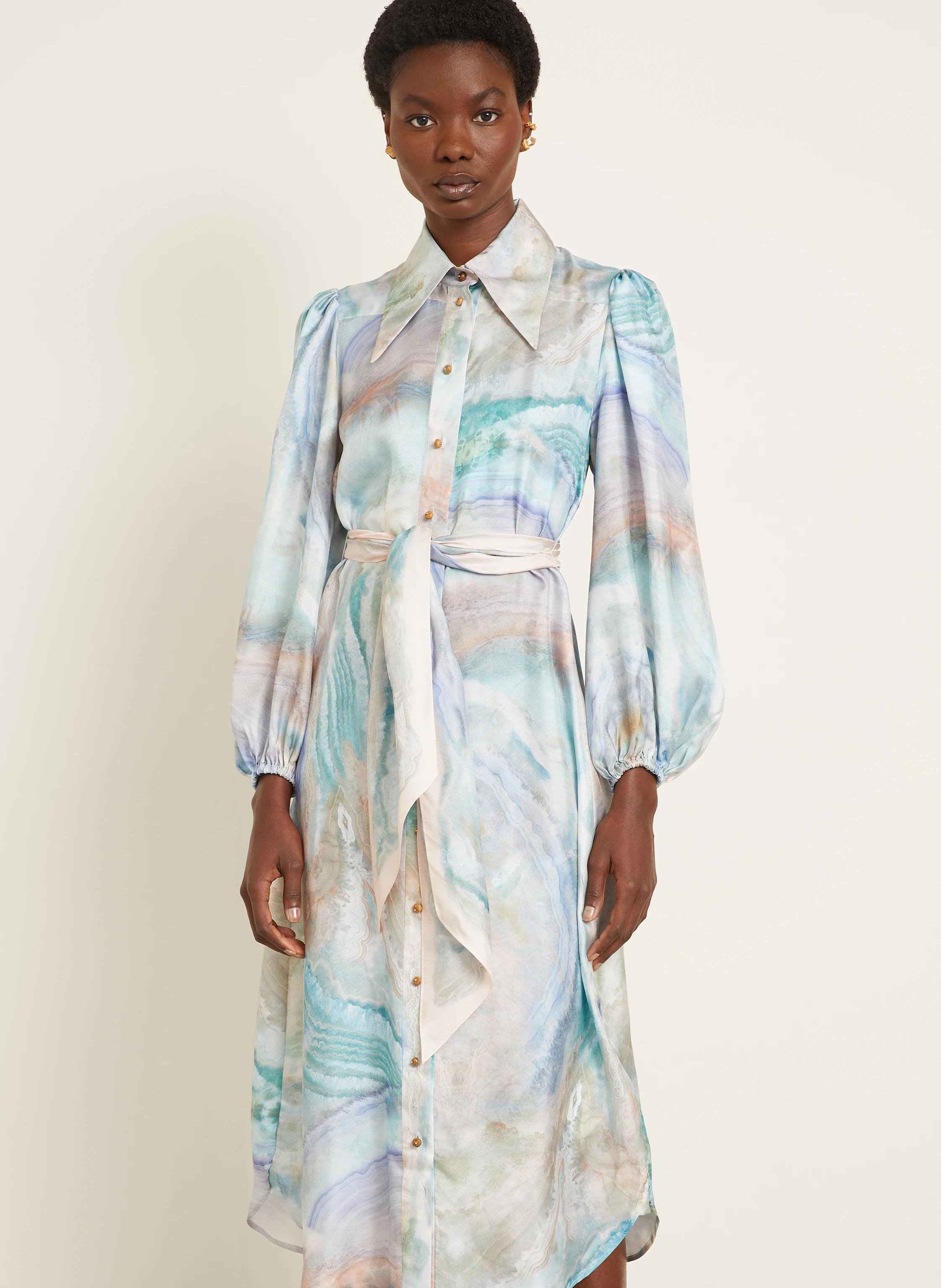 ZIMMERMANN Hemdblusenkleid ILLUMINATE aus Seide
