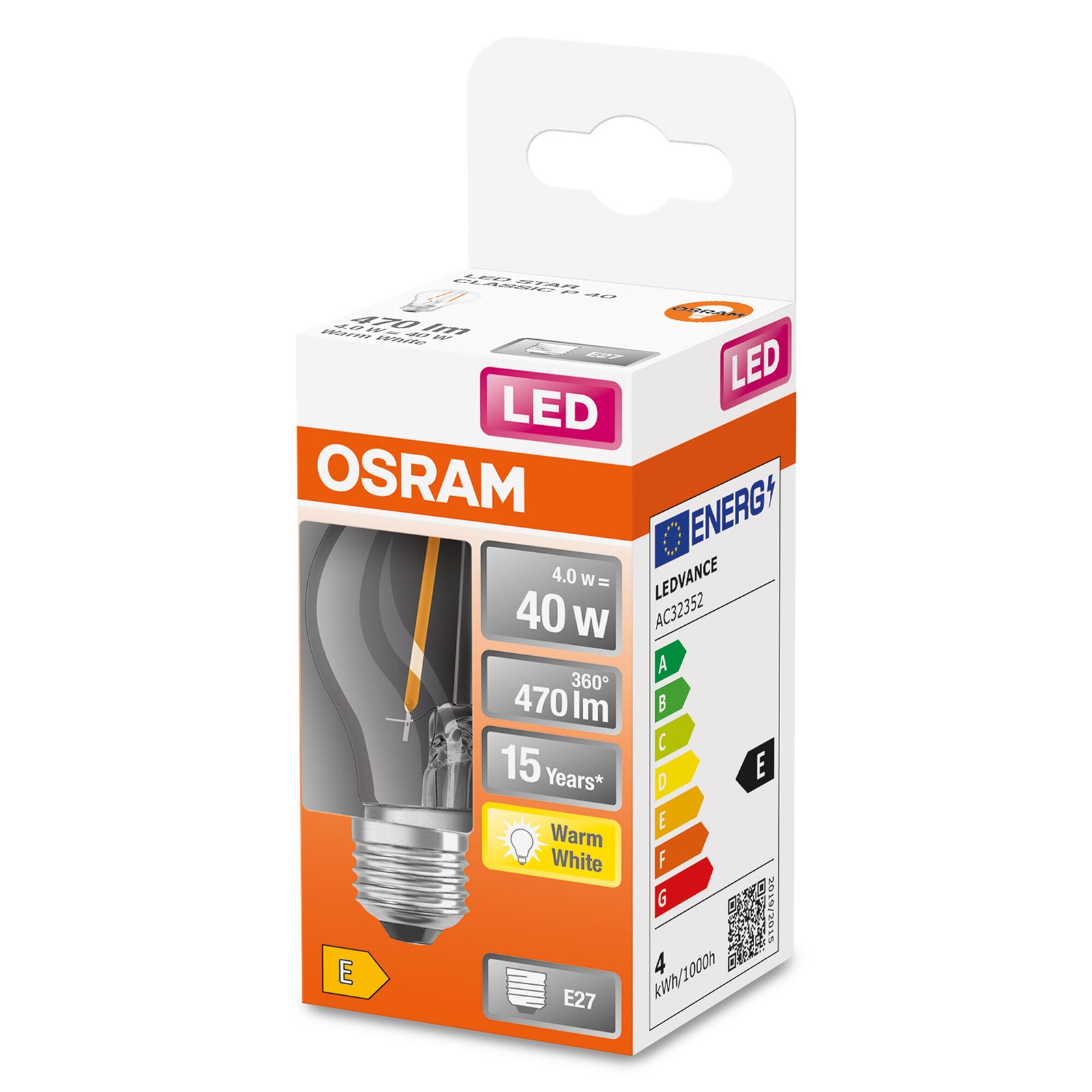LED-Leuchtmittel ST CLP40 - Filament Tropfen - E27 - 4 Watt