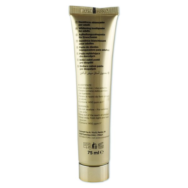 CURASEPT Gold Luxury Whitening Zahnpasta 75 ml   Zahnbürste