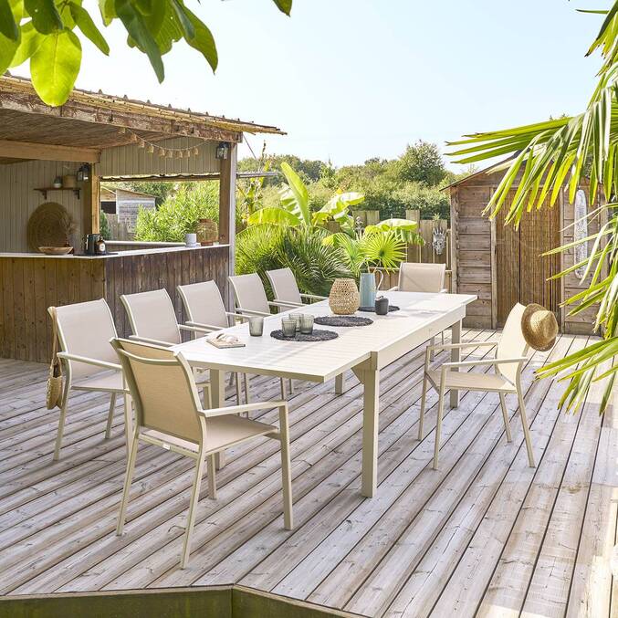 Table de jardin extensible PIAZZA Argile