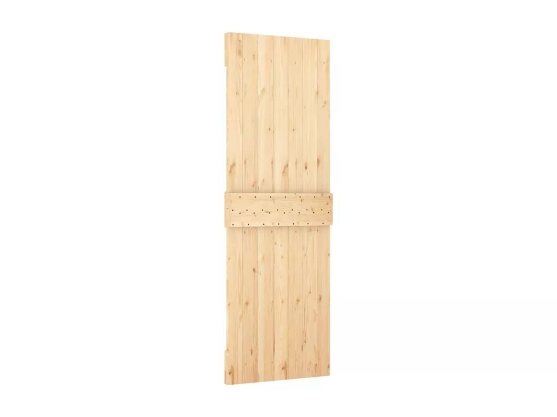 Porte coulissante et kit de quincaillerie 70x210 cm pin massif