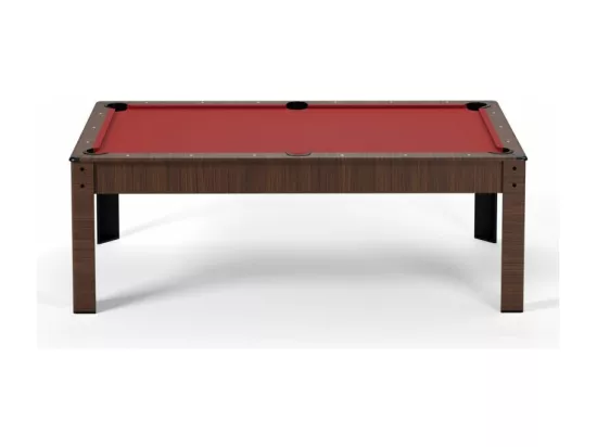 Billard Américain convertible table 8places KITBILL 7Ft - 226,5 x 126,5 x 80 cm Plateau dînatoire et accessoires inclus - Marron