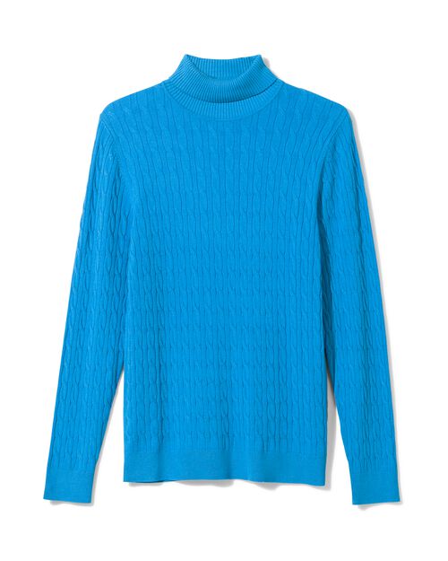 pull col roulé femme Louisa bleu