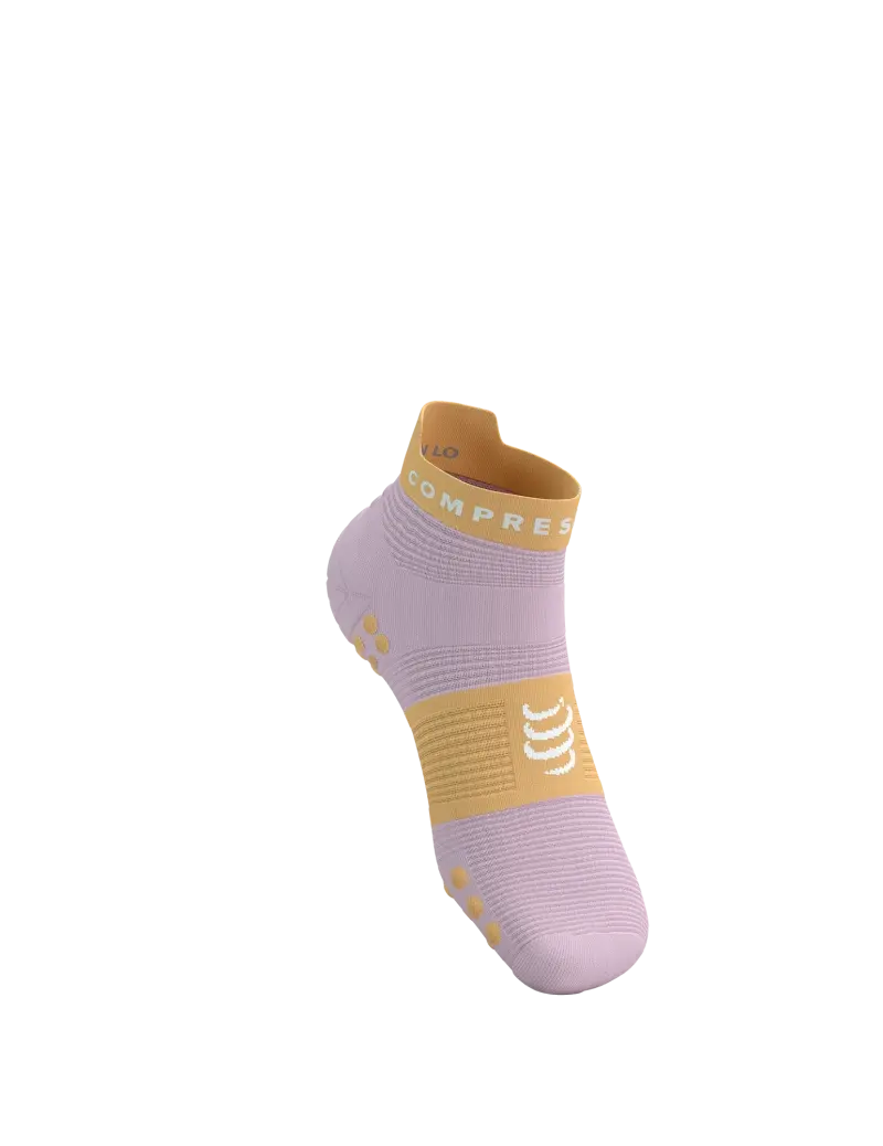Compressport Pro Racing v4.0 Run Low Compressiesokken Roze/Oranje