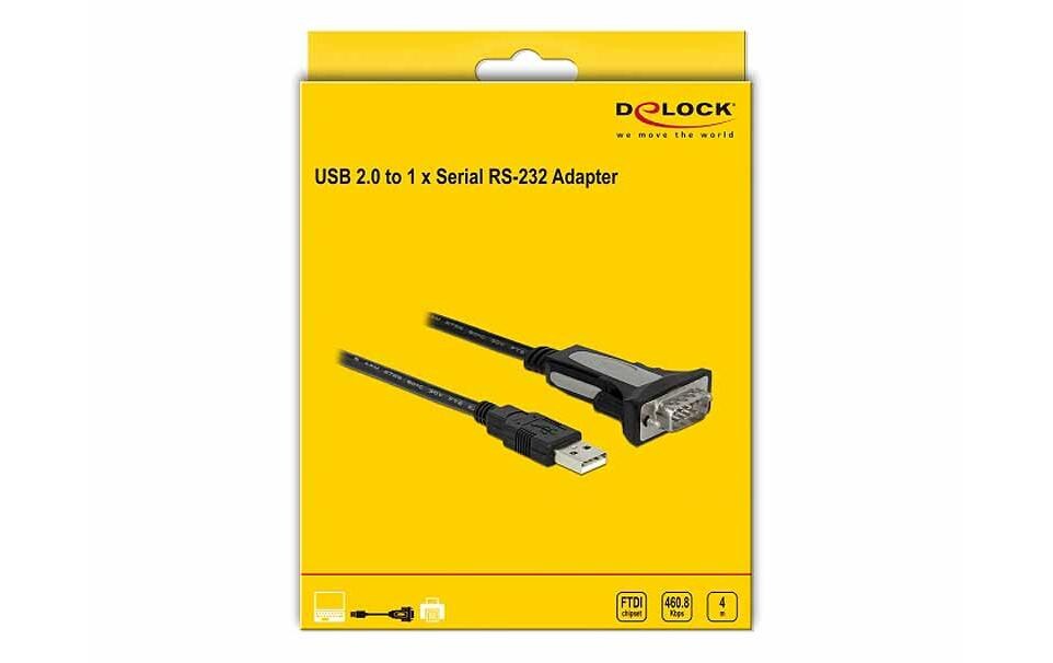 Serial-Adapter USB-A zu RS-232 DB9, 4mUSB-A-zu-Serial-Adapter