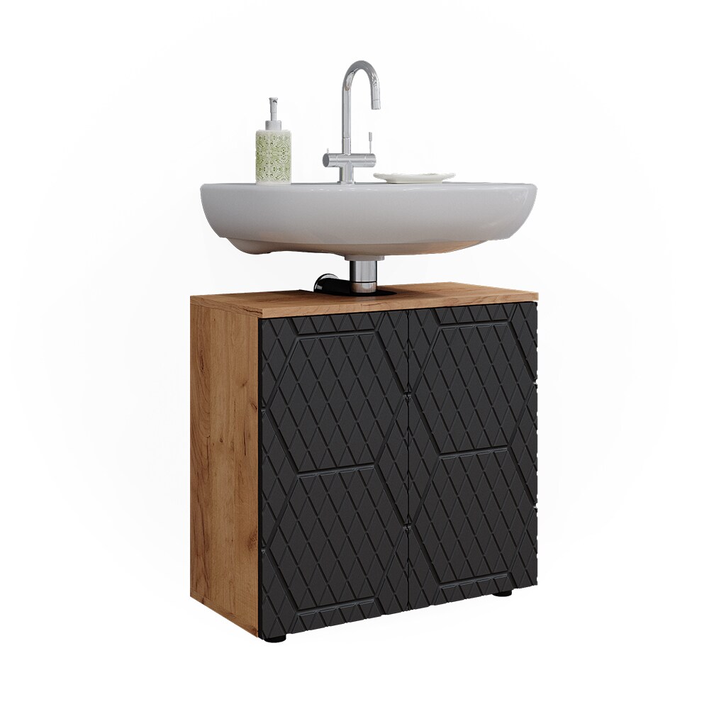 Vicco Waschbeckenunterschrank Irma Eiche Anthrazit 60 x 59 cm Badezimmer