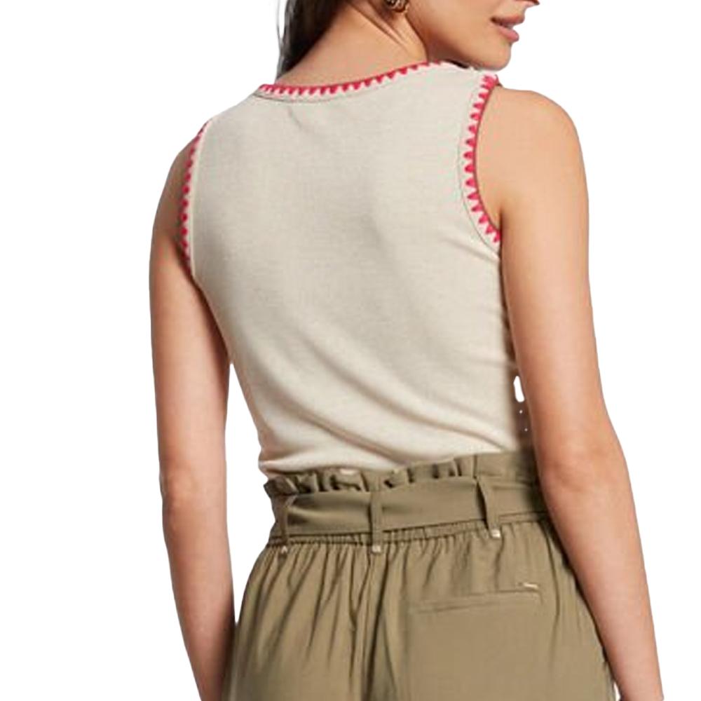 Morgan Débardeur Beige/Rose Femme Morgan DLOLI