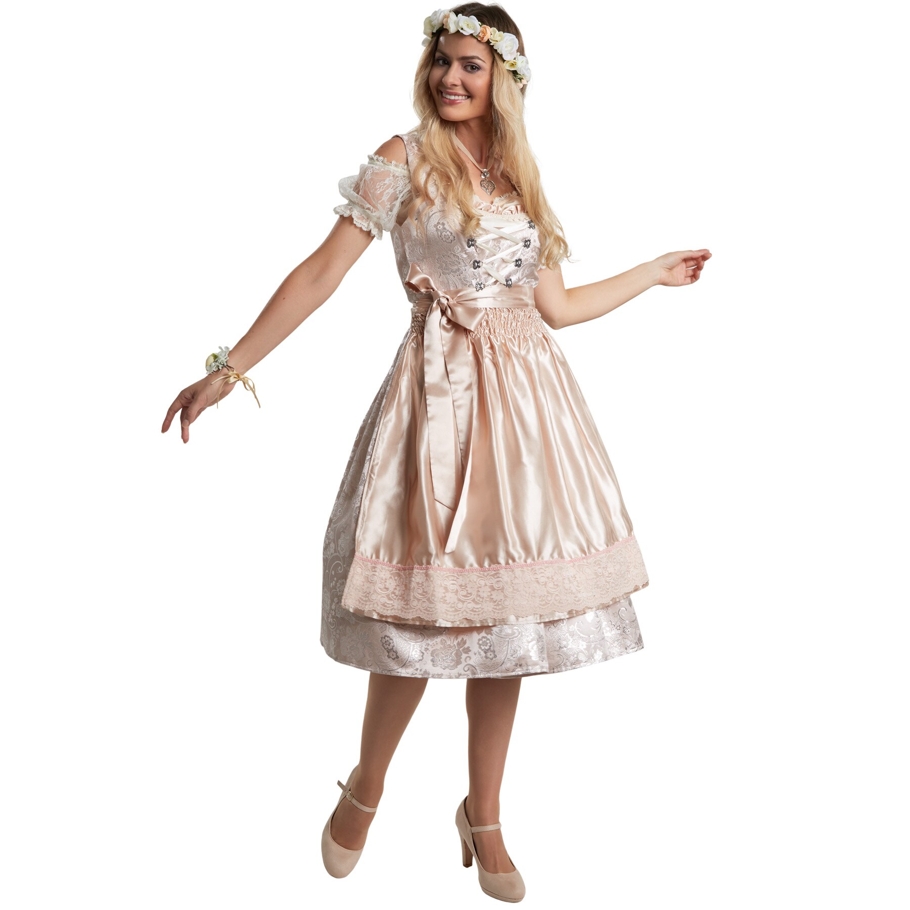 tectake® Frauenkostüm Midi-Dirndl Traunstein Modell 2
