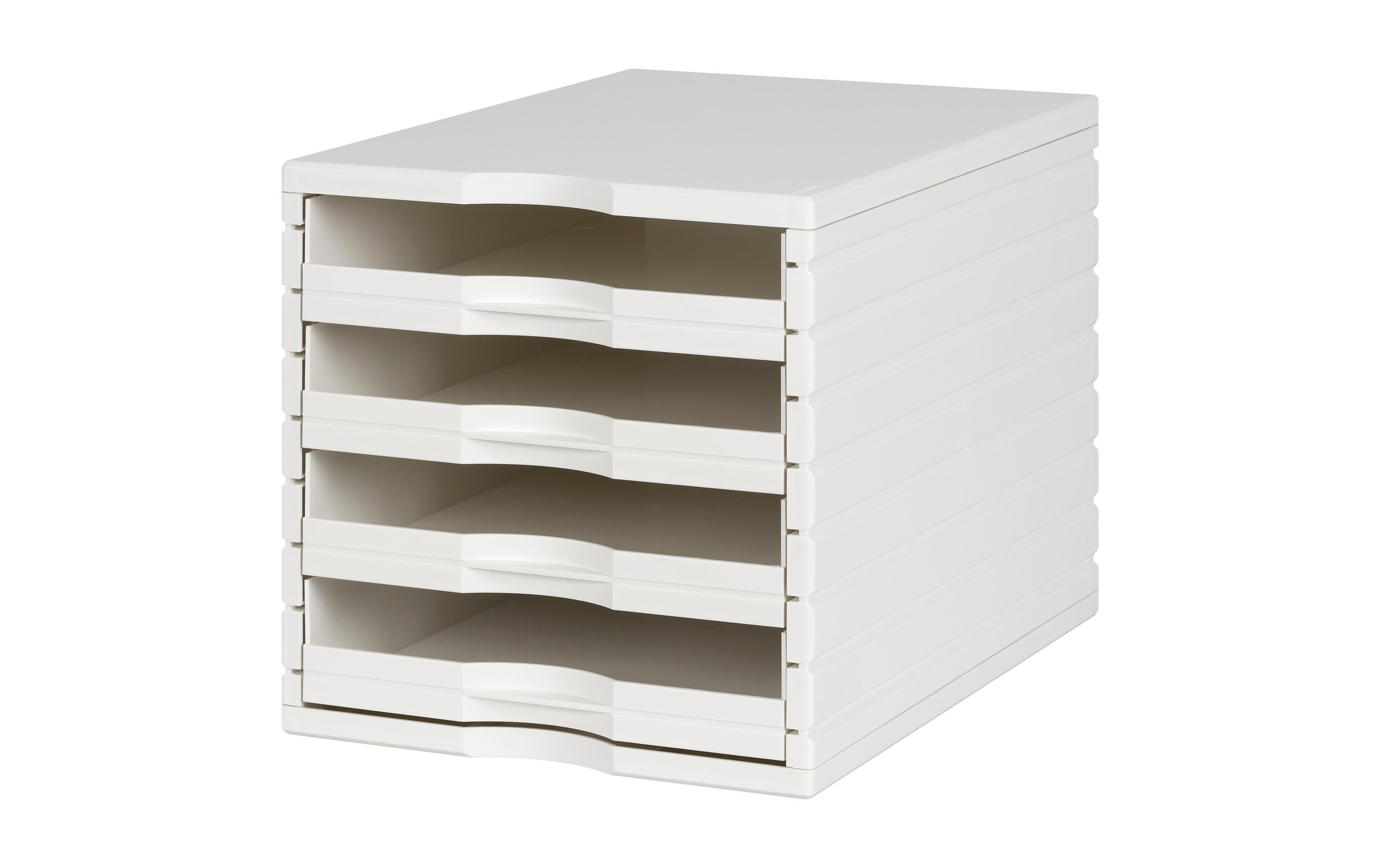 Schubladenbox Styrotop 4 Schubladen, WeissBox mit Schubladen für Ihre Dokumente