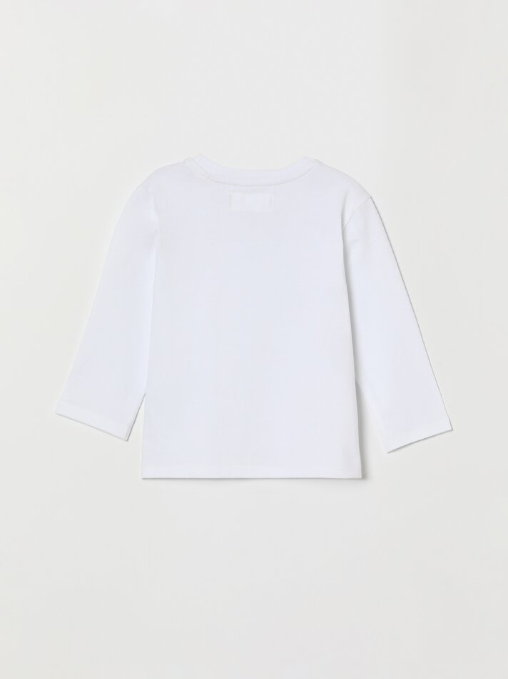 Camiseta básica de manga comprida - Branca