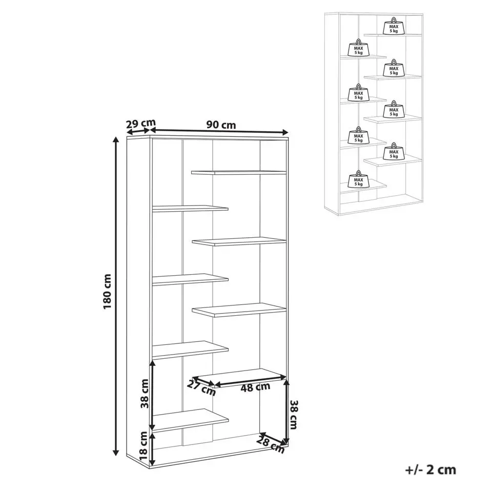 FONTAS - Boekenkast - Wit - Spaanplaat