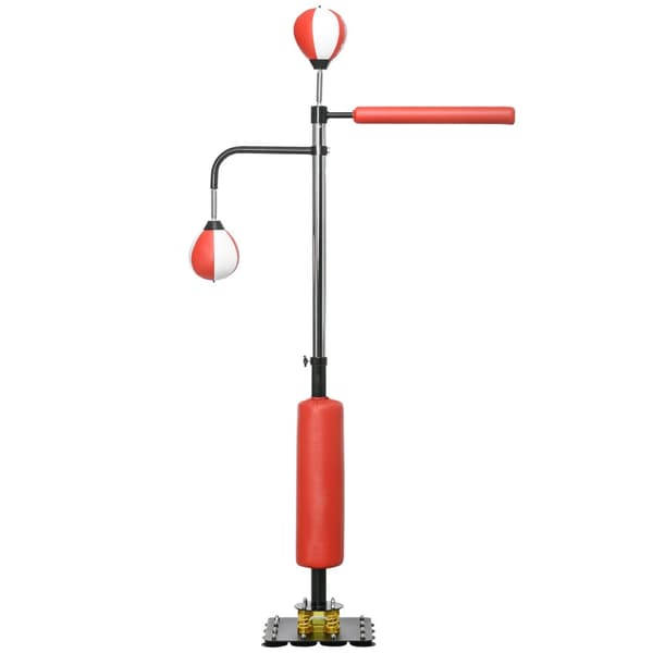 Stående Boks Frittstående Boksesekk 140-205 Cm Høydejusterbar Stående Boksetrener Med 2 Hastighetsballer Refleksstang Sugekoppbase For Voksne