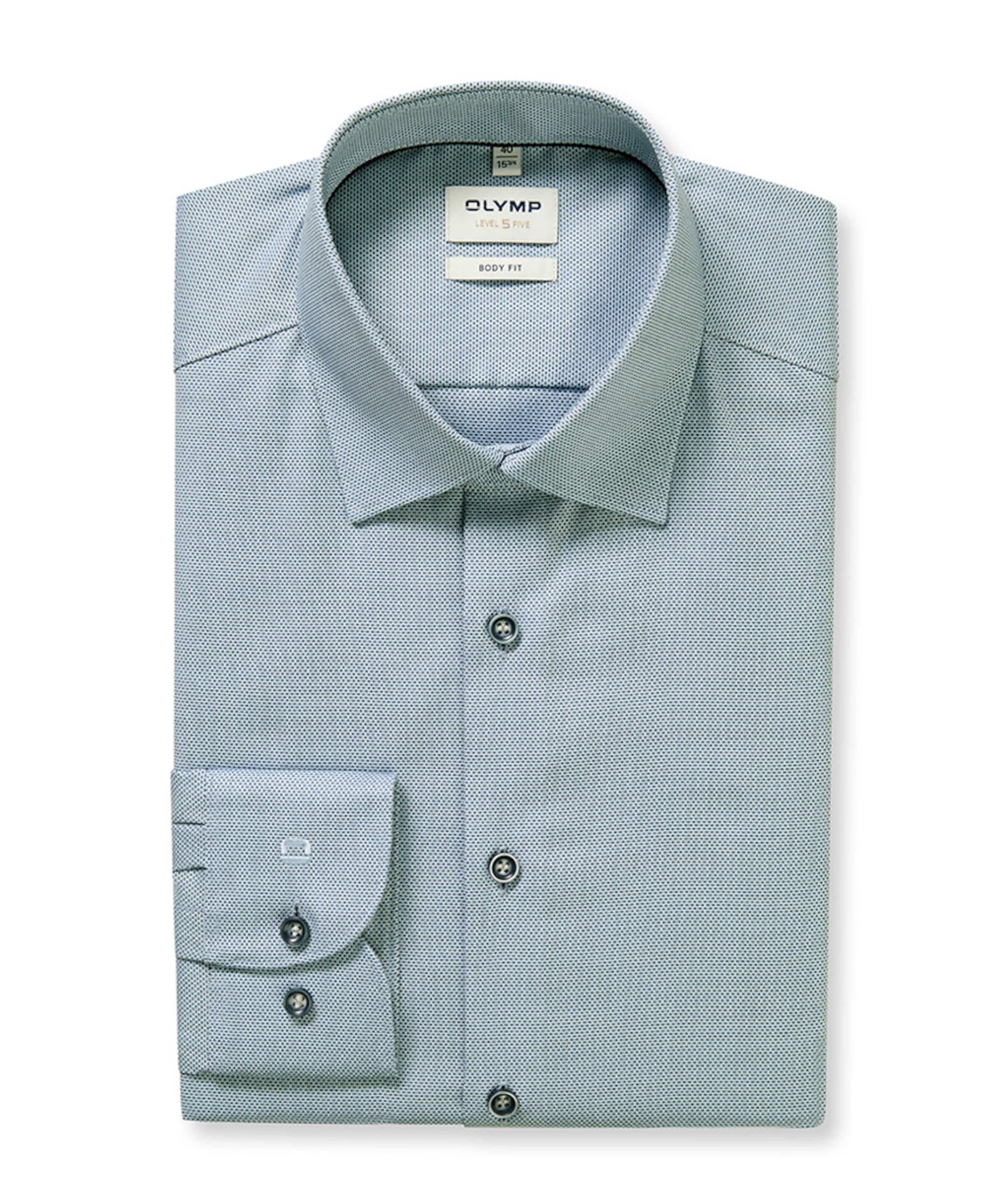 Olymp Level 5 Heren overhemd extra lange mouw blauw