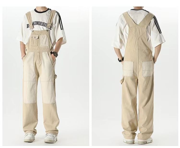 AXEN - Tweekleurige rechte broek met trekkoord