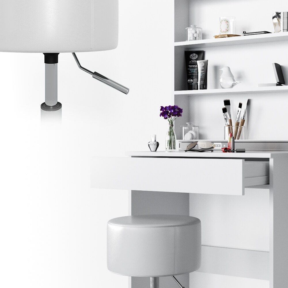 Vicco Schminktisch Melle Frisiertisch Kommode Frisierkommode Spiegel Weiß inklusive Hocker
