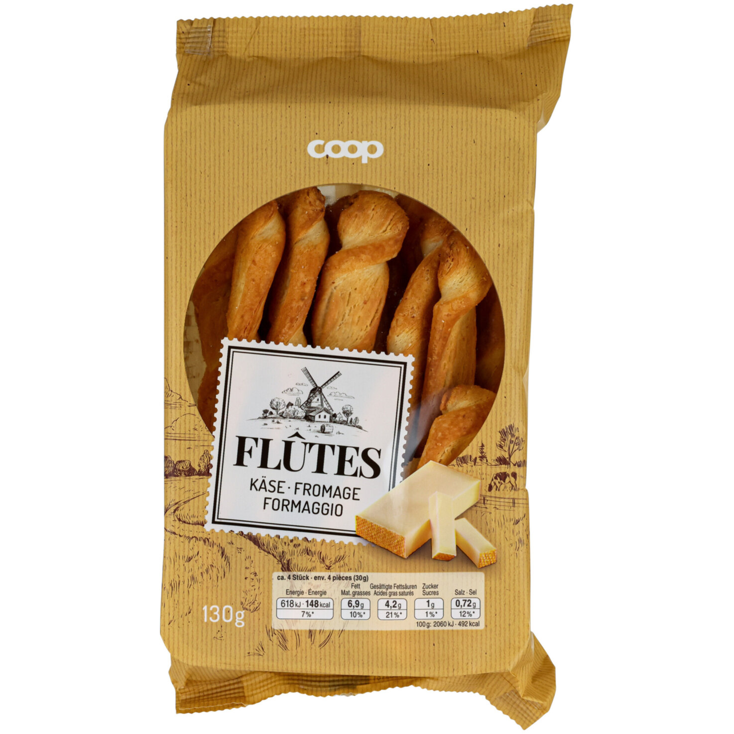 Flûtes mit Käse