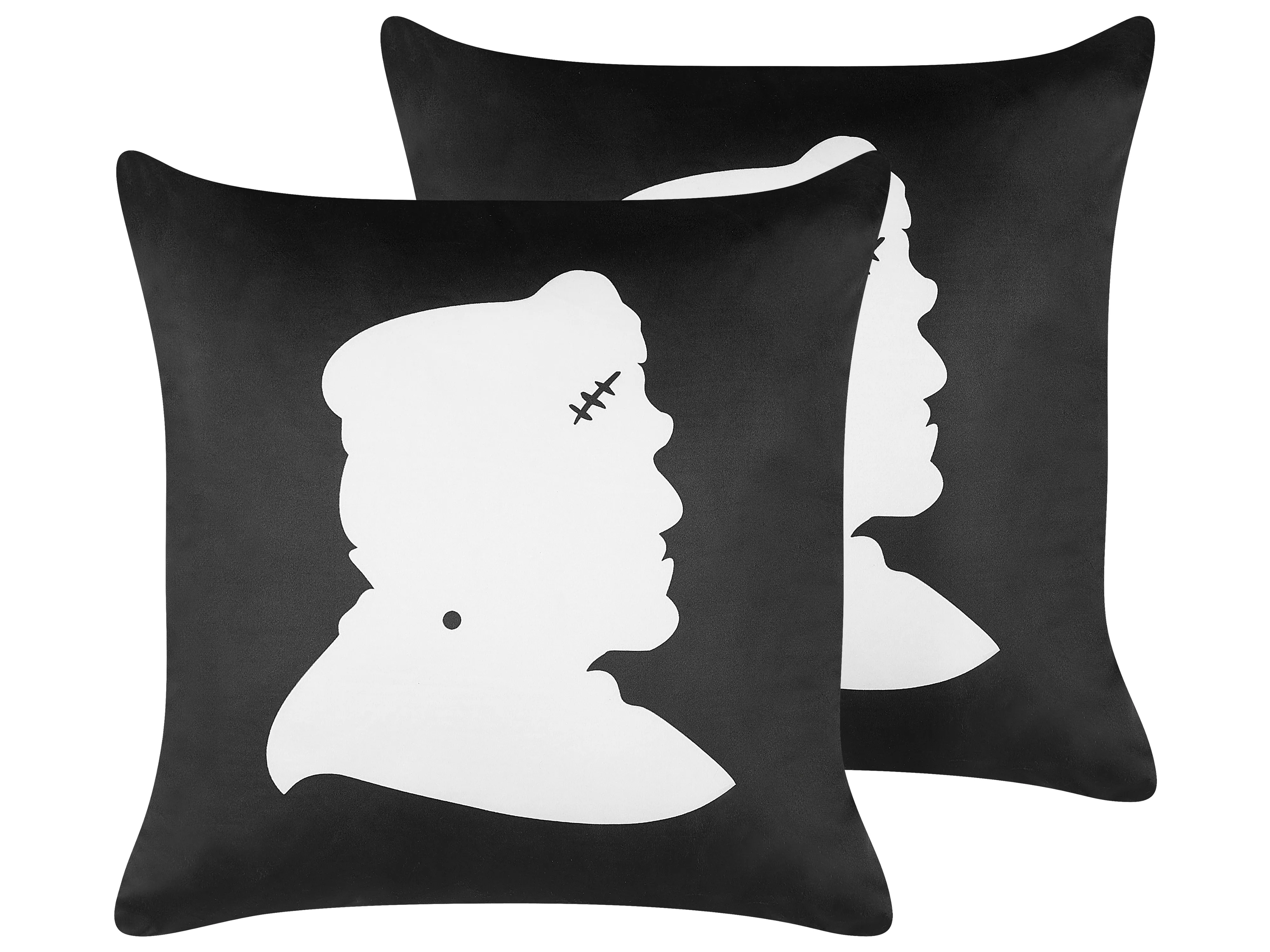Set van 2 sierkussens FRANKLINIA Fluweel 45 x 45 cm Zwart abstract patroon