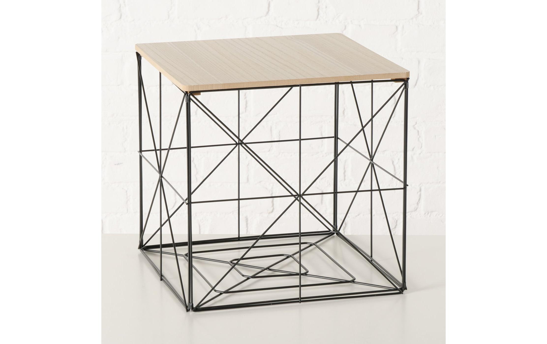 Beistelltisch Kubio 38 x 38 cm, Natur/SchwarzCouchtisch