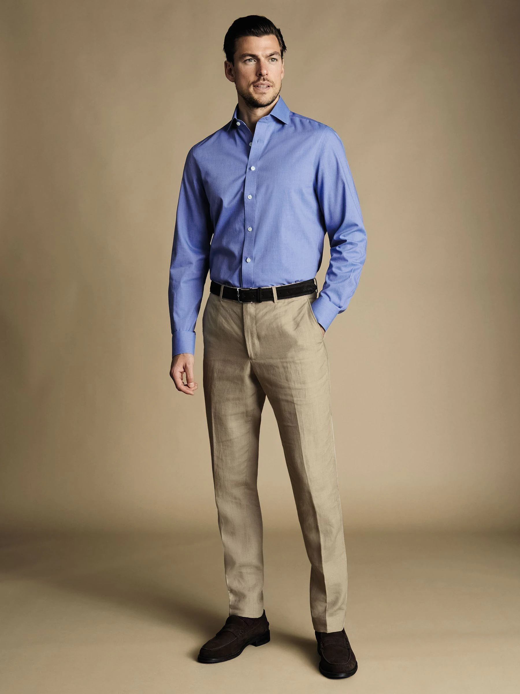 Natuurlijk - Charles Tyrwhitt slim fit 100% linnen broek