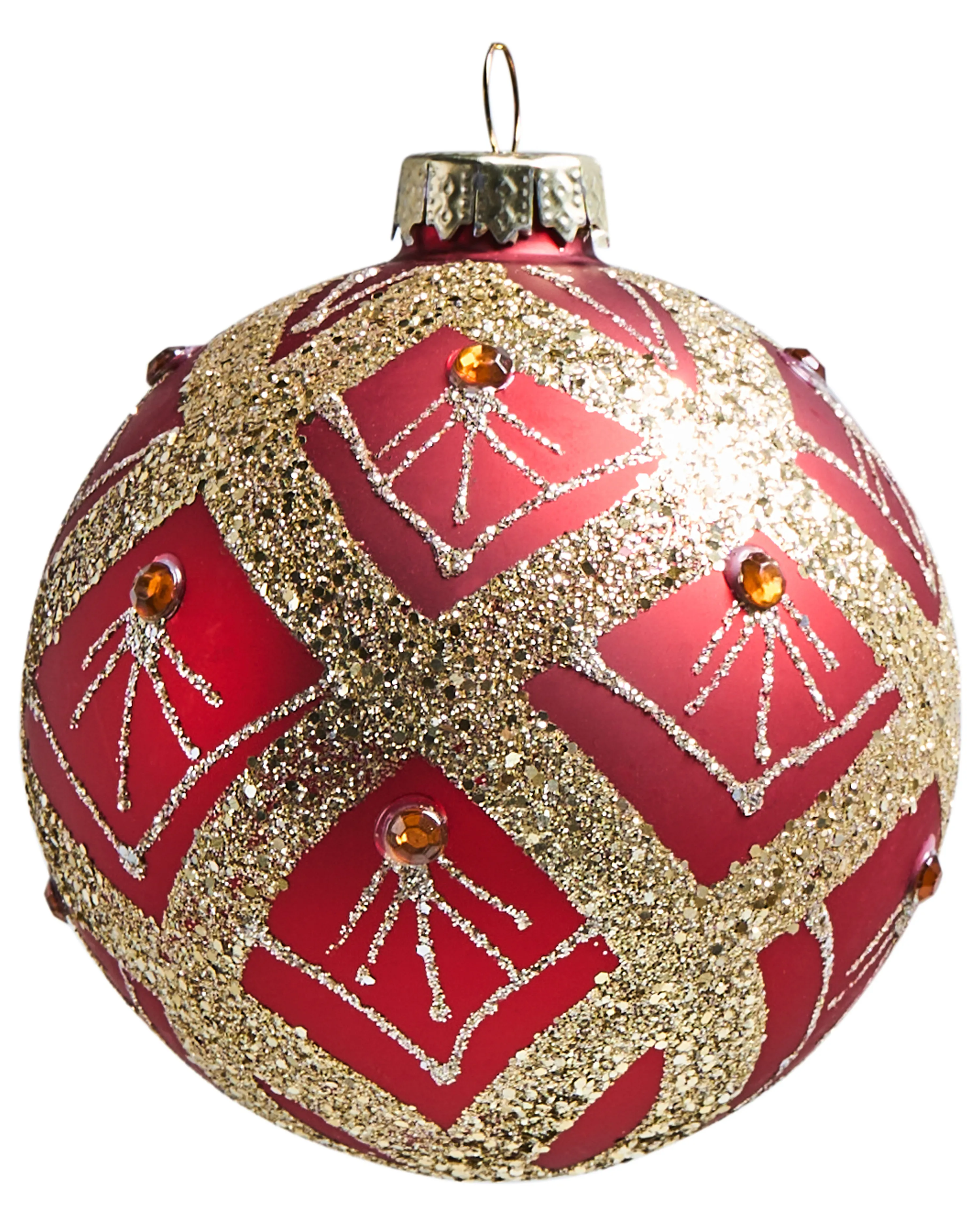 Set van 50 kerstballen SPARKLE Glas Rood/goud