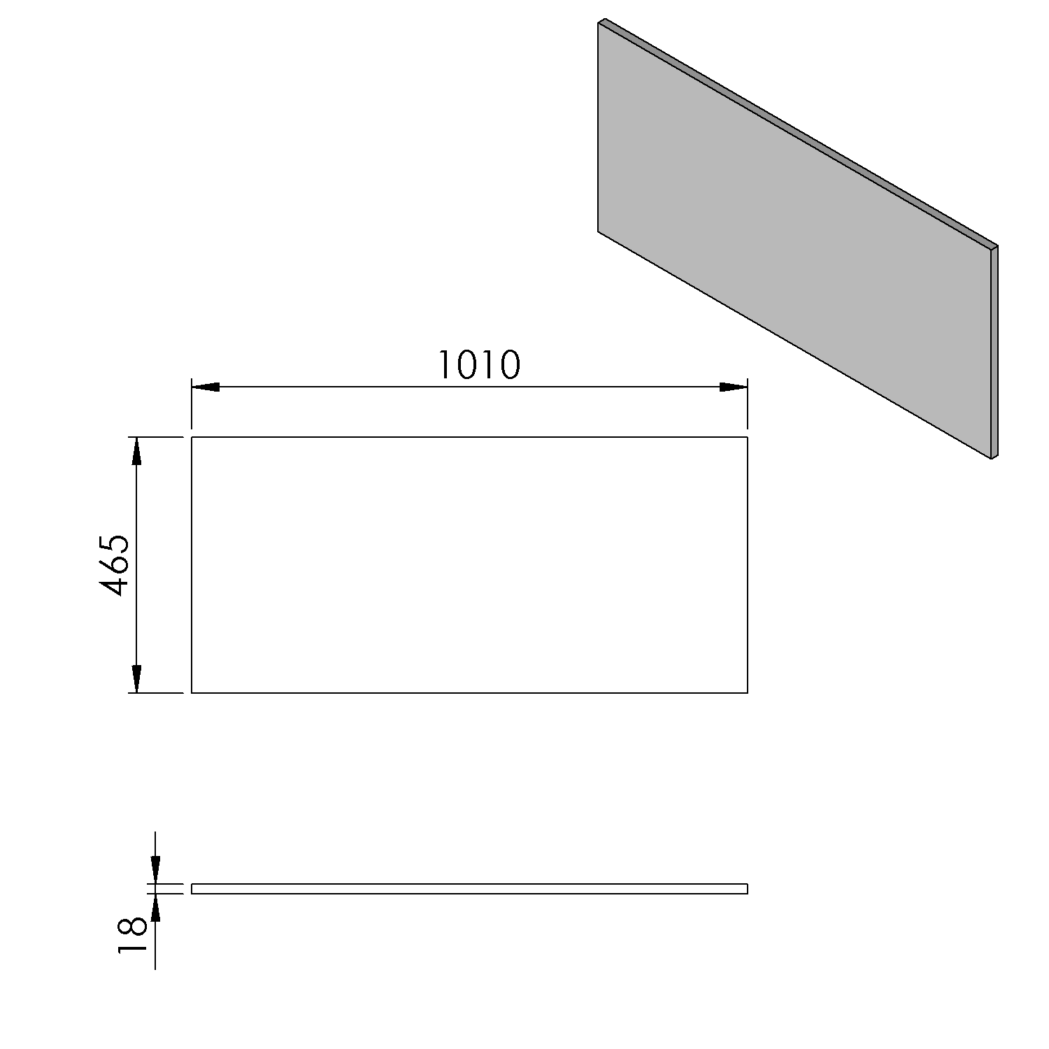 Sapho Cirasa toppaneel 101x46.5cm donkerbruin eiken