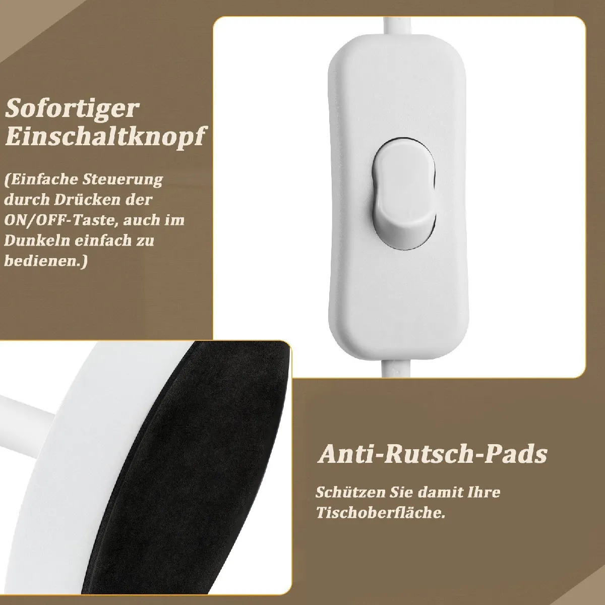 Nettlife Lampe de chevet Set de 2 - Blanc