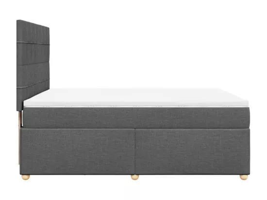 Sommier à lattes de lit avec matelas Gris foncé 140x190cm Tissu