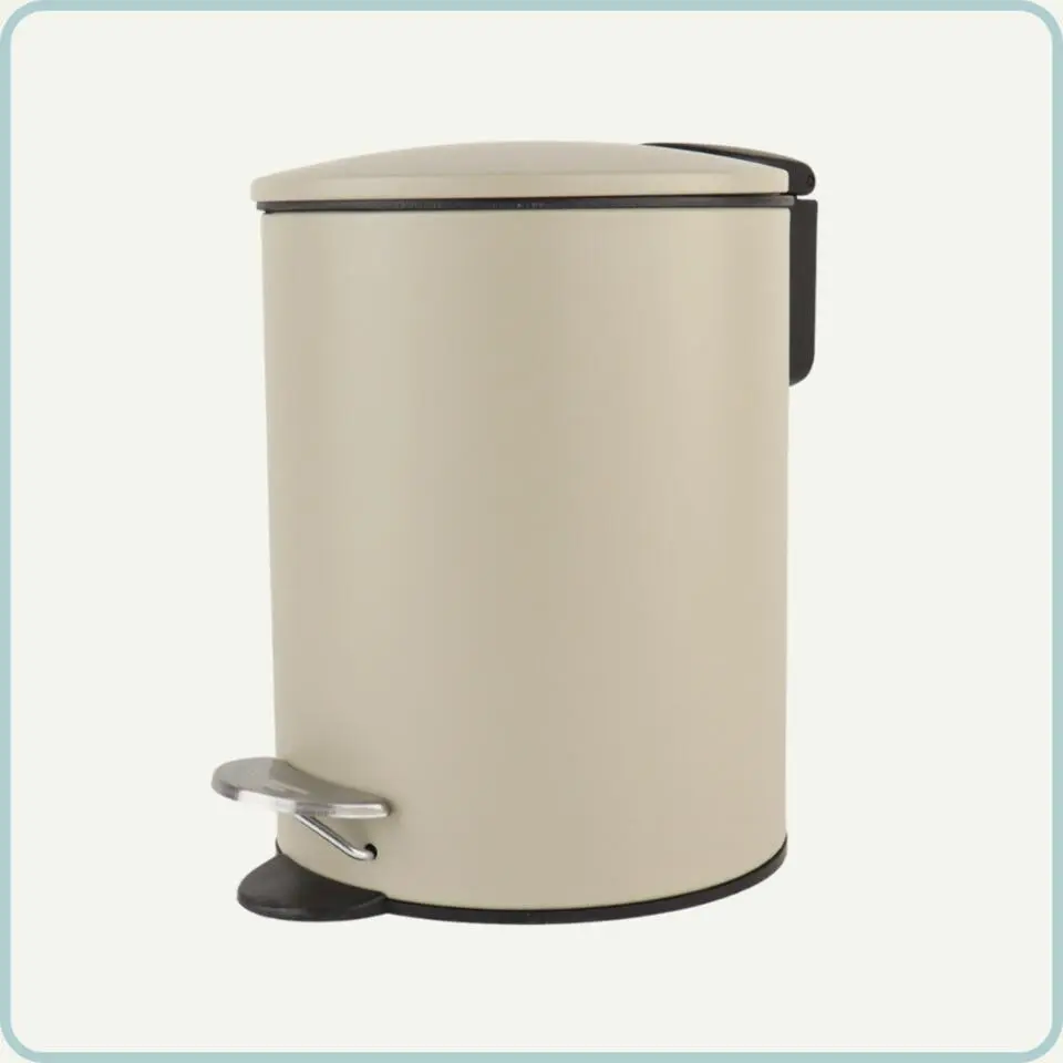 Nordix Pedaalemmer 3 Liter Badkamer Toilet Beige Metaal