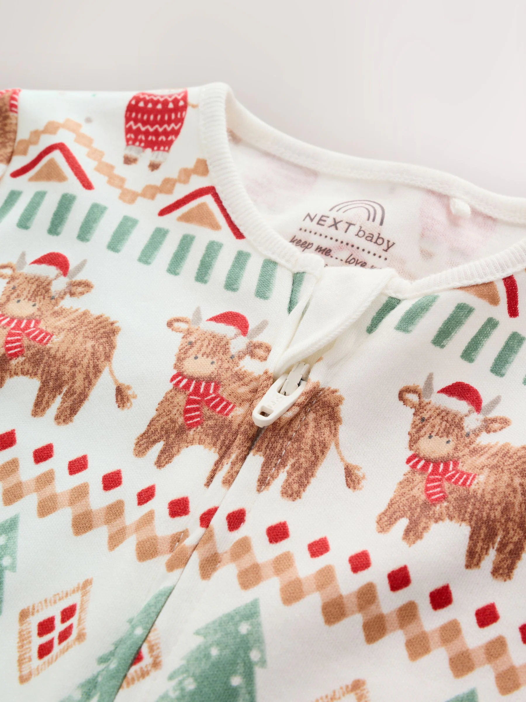 Ecru - Baby kerst Hamish-slaappak (0mnd -3jr)