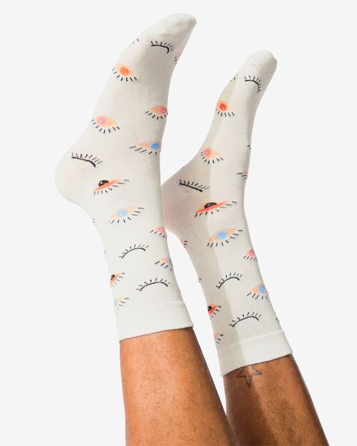 chaussettes look at you  blanc cassé