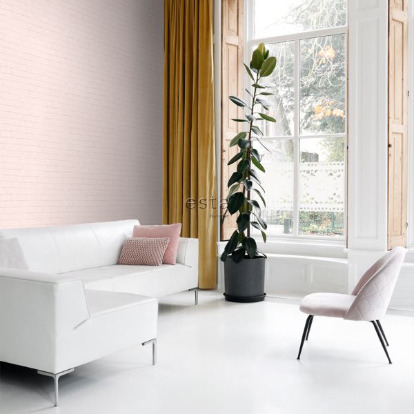 Estahome Bakstenen Behang I - 0,53 x 10,05 m - Grijs