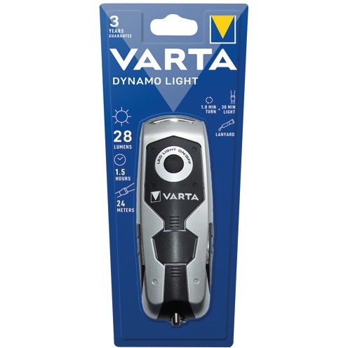 Lampe torche - Dynamo Light - 3 Leds - noir/gris