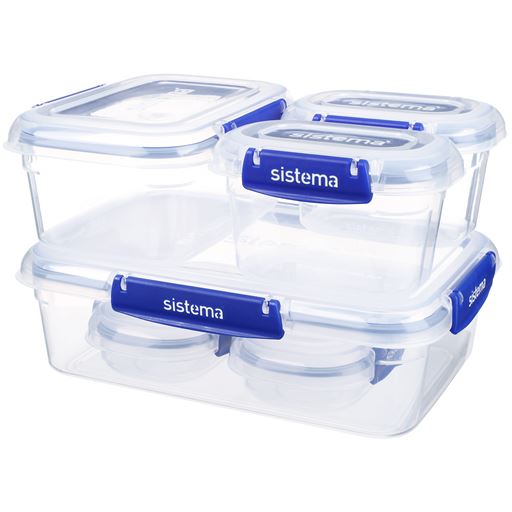 Sistema Starter Klip It 6-pak Opbevaringsbokse, Clear/Blue