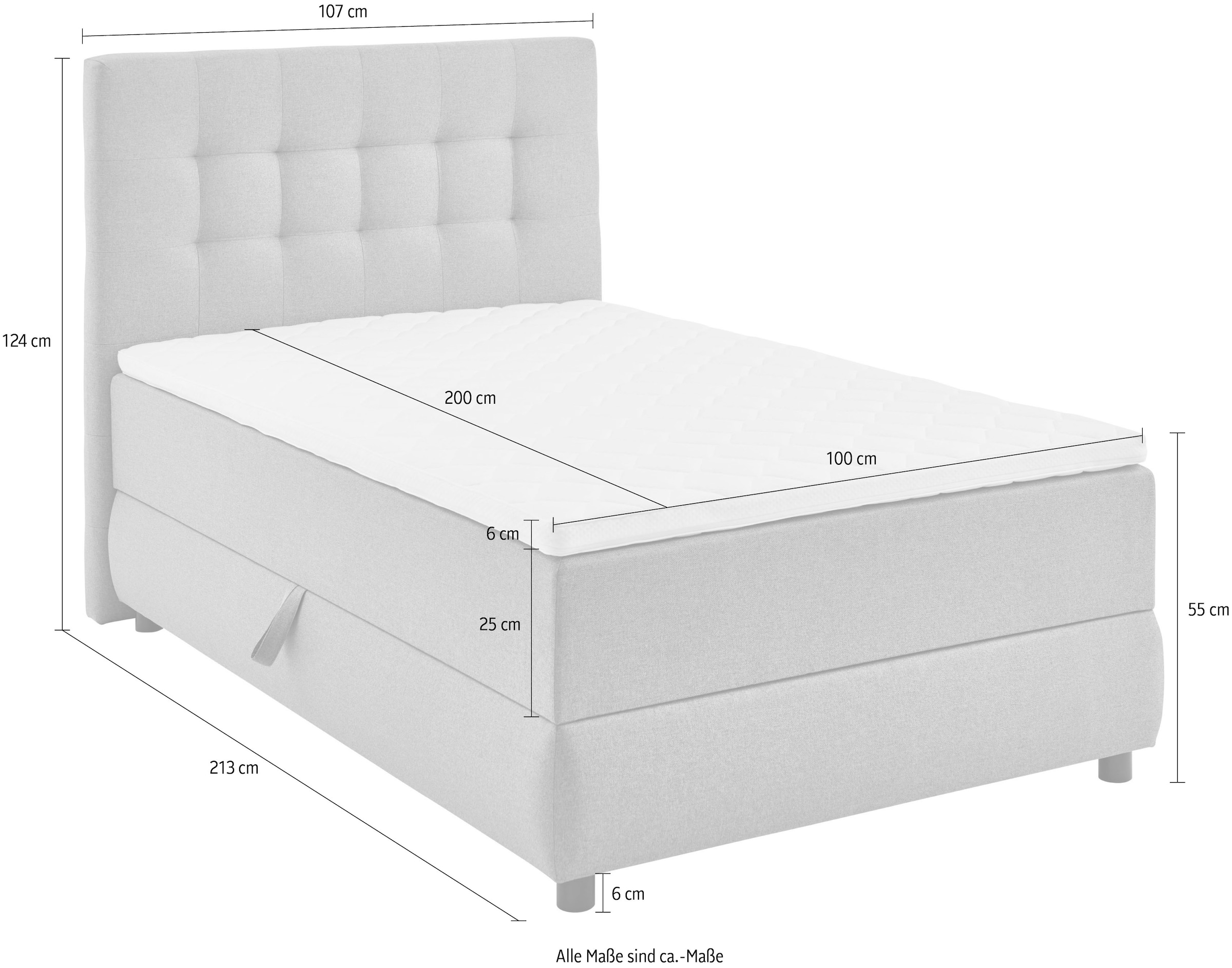 ATLANTIC home collection Boxbett »LILO« inkl. Bettkasten und Topper