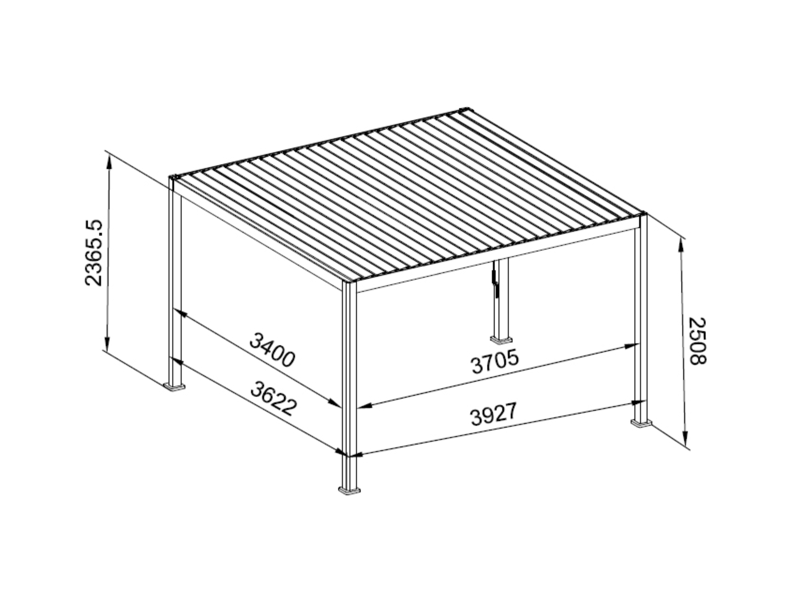 Mirador Deluxe 360 x 400 cm overkapping - antraciet