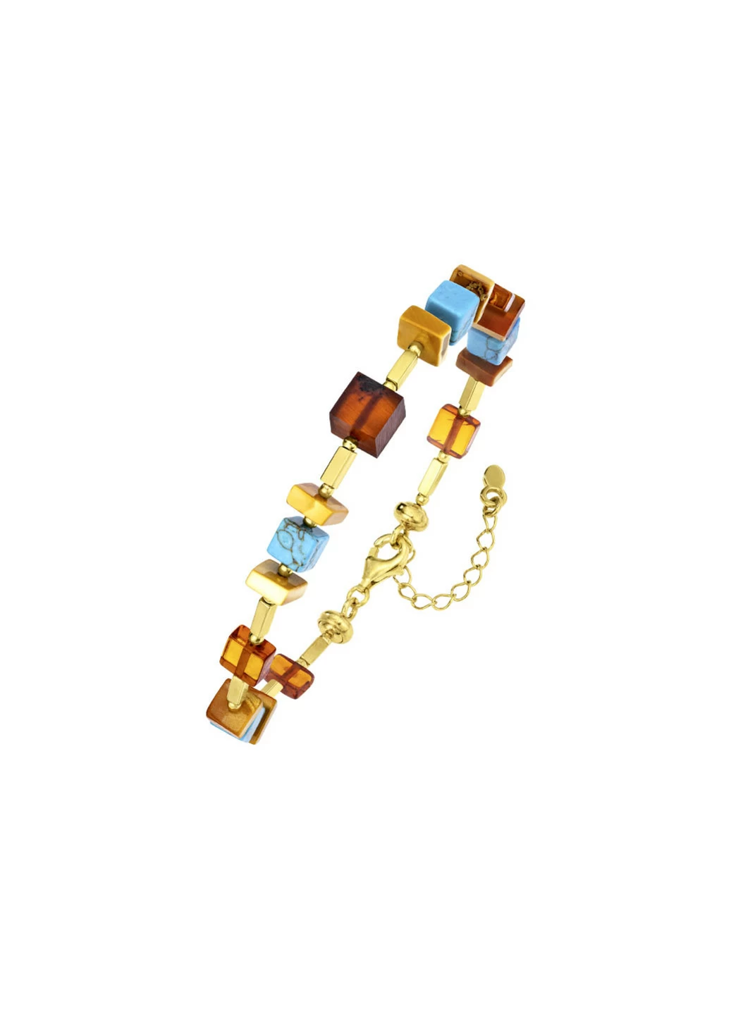 Armband mit Bernstein und Türkis