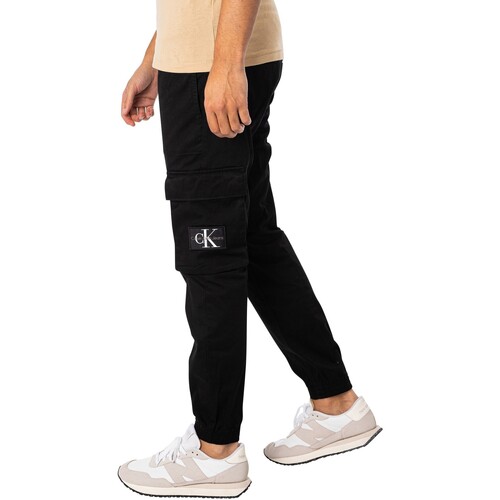 Calvin Klein Jeans - Pantalones Pitillo Cargo Lavados Negro