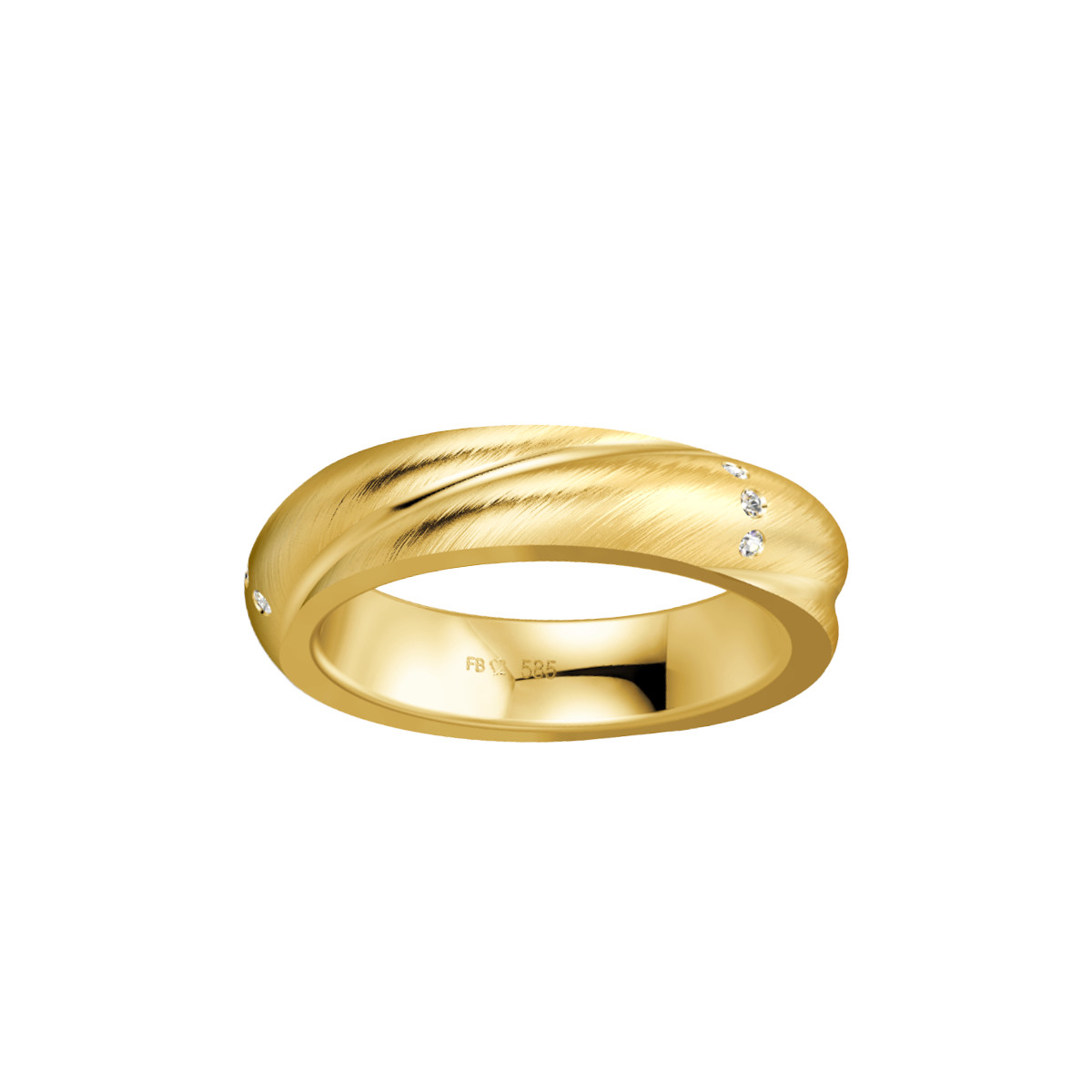 Alliance or jaune 750 diamant 0.09 ct