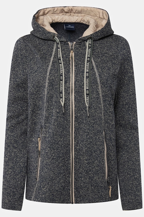 Strickfleece-Jacke, Kapuze, Zipptaschen