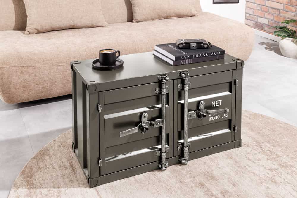 Container-Schrank GLOBETROTTER 80cm anthrazit Metall Aktenschrank mit Flügeltüren